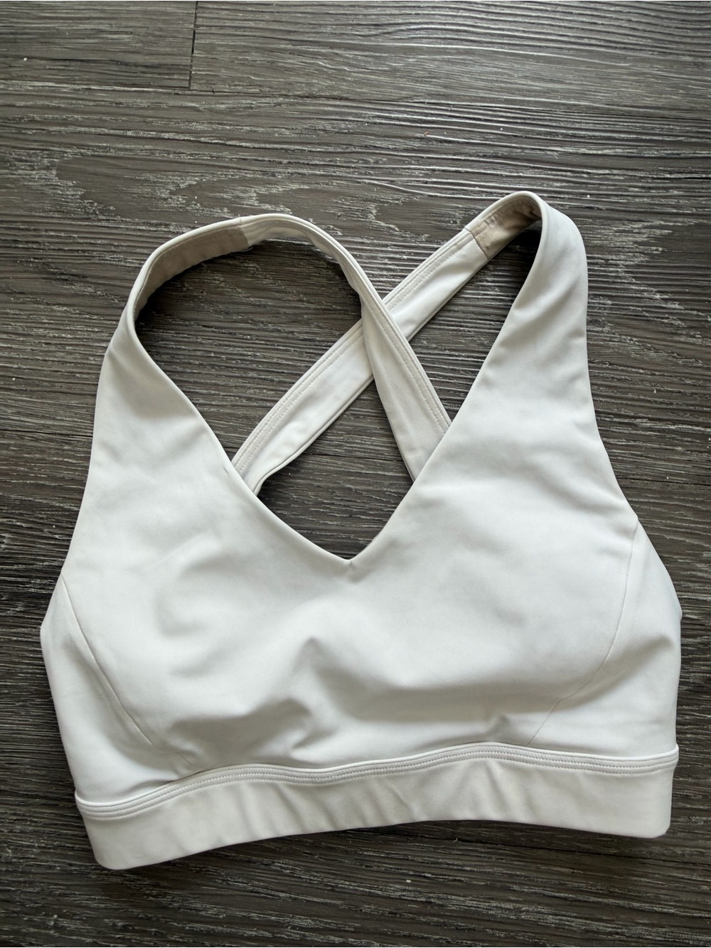 lululemon athletica Cross-Back Cream Sports Bra